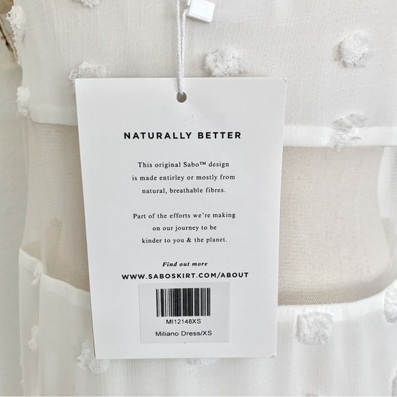 ☀️ [PRICE FIRM] SABO Miliano Illusion Mesh Panel Dot Textured Maxi Dress White - Picture 12 of 15